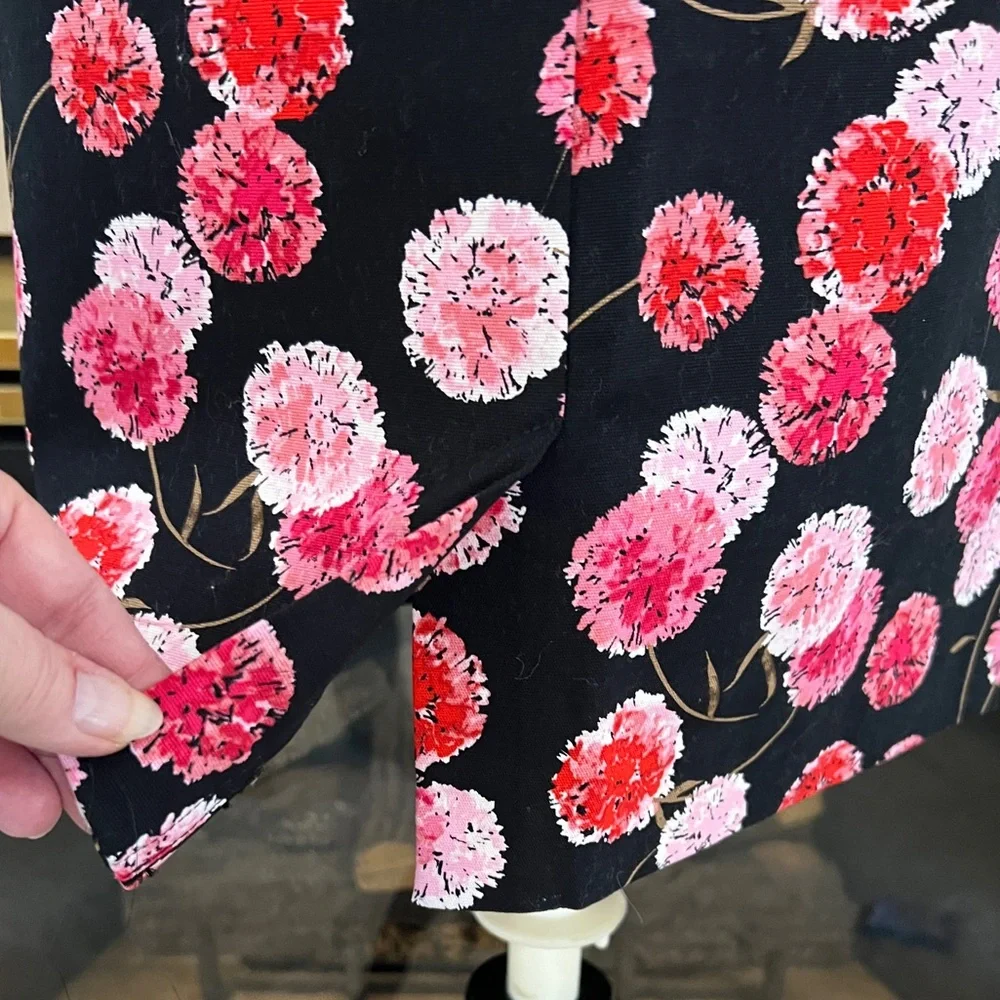 Talbots Black and Pink Floral Pencil Skirt Size: 2 Petite‎ NEW